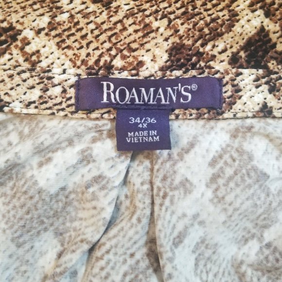 Brown Snake-print Dress with Collar and Tie Waist - Picture 8 of 9